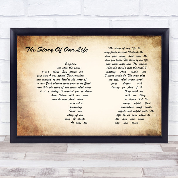 Neil Diamond The Story Of My Life Man Lady Couple Song Lyric Music Art Print