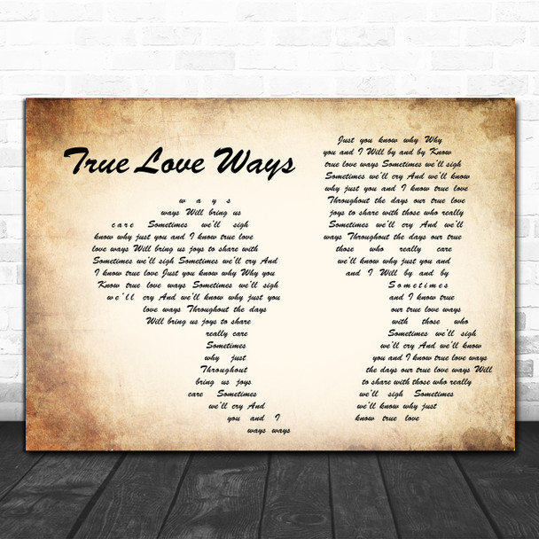 Buddy Holly True Love Ways Man Lady Couple Song Lyric Music Art Print