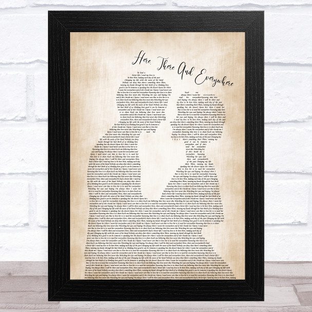 The Beatles Here, There And Everywhere Man Lady Bride Groom Wedding Song Lyric Music Art Print