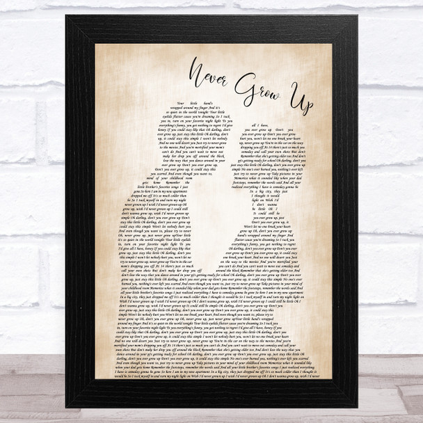 Taylor Swift Never Grow Up Man Lady Bride Groom Wedding Song Lyric Music Art Print