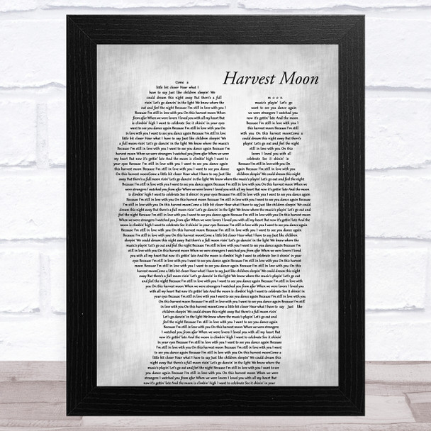 Neil Young Harvest Moon Mother & Baby Grey Song Lyric Music Art Print