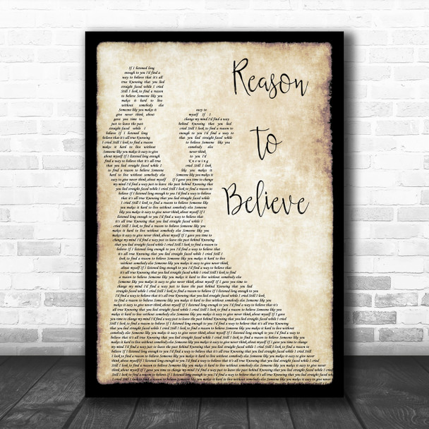 Rod Stewart Reason To Believe Man Lady Dancing Song Lyric Music Wall Art Print