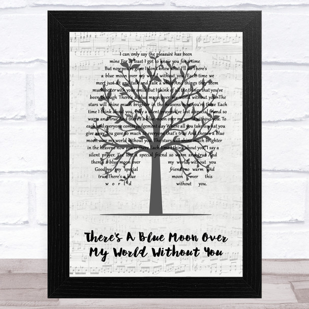 Daniel O'Donnell There's A Blue Moon Over My World Without You Music Script Tree Song Lyric Music Art Print