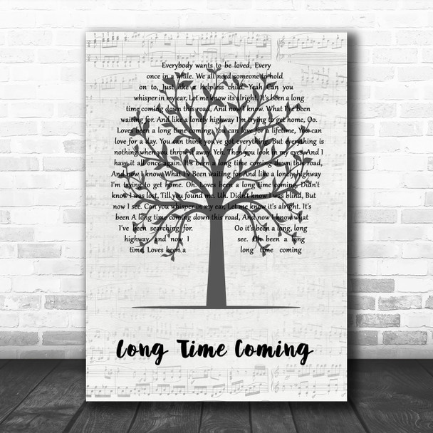 Oliver James Long Time Coming Music Script Tree Song Lyric Music Art Print