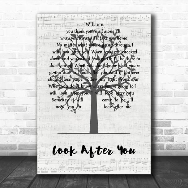Aron Wright Look After You Music Script Tree Song Lyric Music Art Print