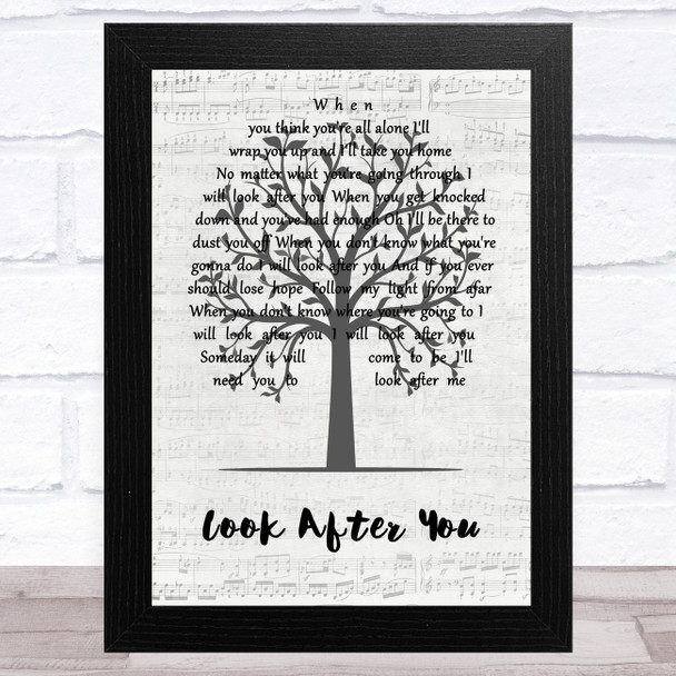 Aron Wright Look After You Music Script Tree Song Lyric Music Art Print