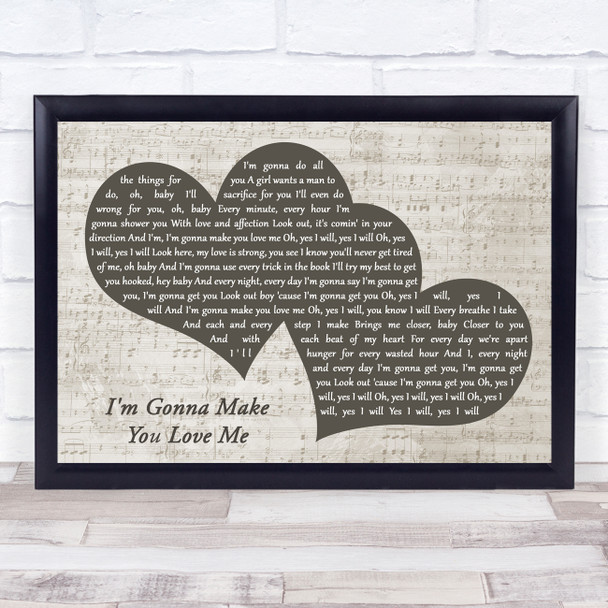 Diana Ross, The Temptations I'm Gonna Make You Love Me Landscape Music Script Two Hearts Song Lyric Music Art Print