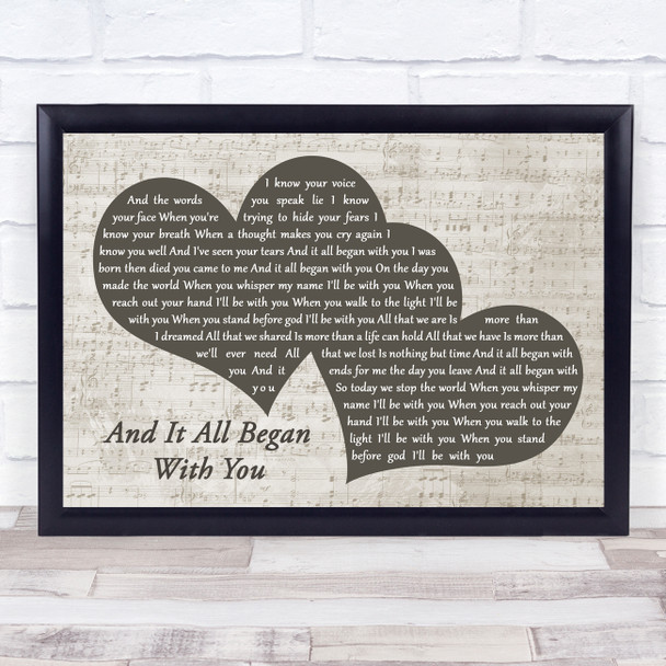 Gary Numan And It All Began with You Landscape Music Script Two Hearts Song Lyric Music Art Print