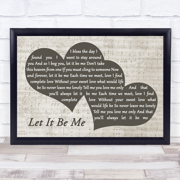 The Everly Brothers Let It Be Me Landscape Music Script Two Hearts Song Lyric Music Art Print