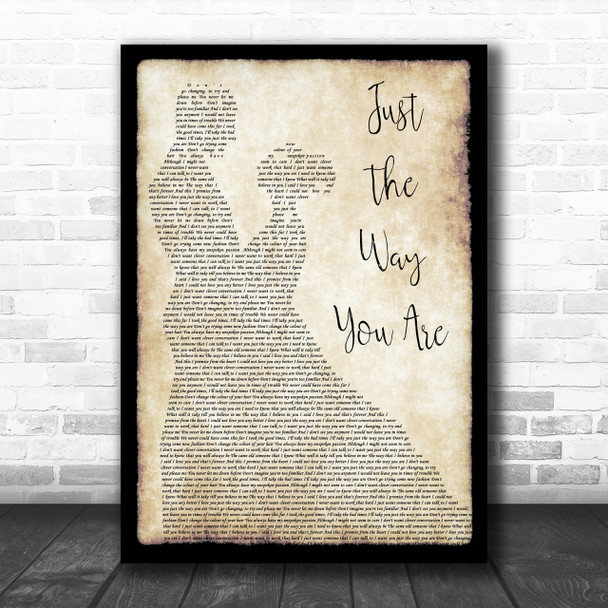 Billy Joel Just The Way You Are Man Lady Dancing Song Lyric Music Wall Art Print