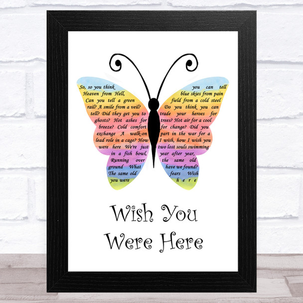 Pink Floyd Wish You Were Here Rainbow Butterfly Song Lyric Music Art Print