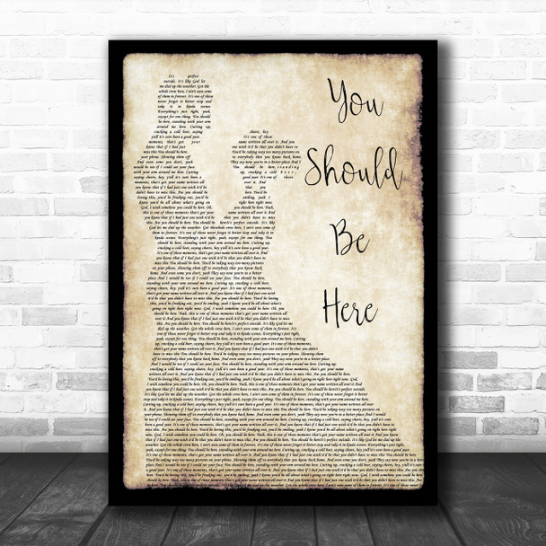 Cole Swindell You Should Be Here Man Lady Dancing Song Lyric Music Wall Art Print