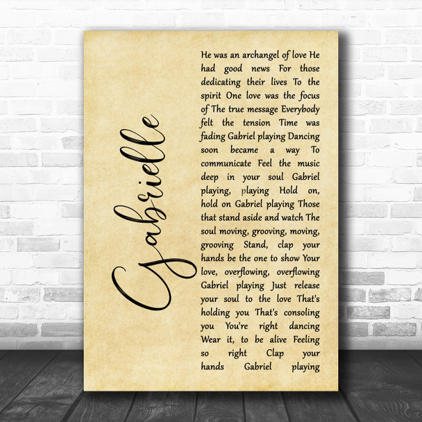 Roy Davis Jr. Gabrielle Rustic Script Song Lyric Music Art Print