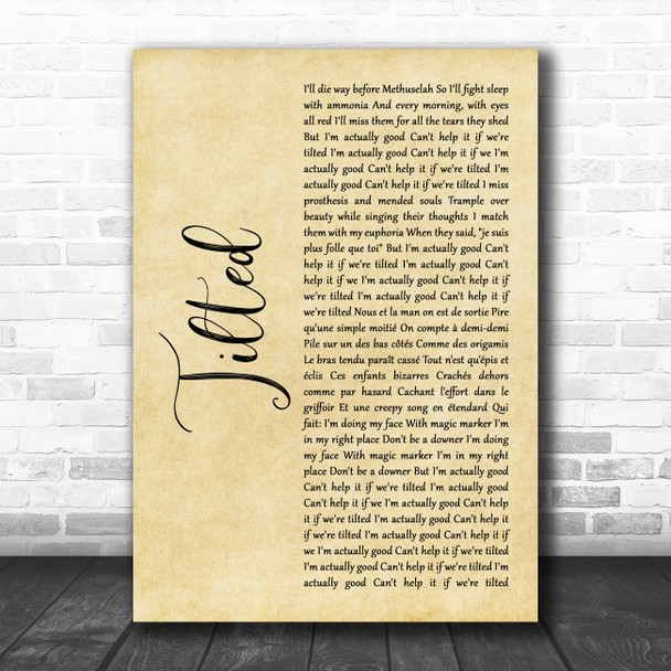 Christine and the Queens Tilted Rustic Script Song Lyric Music Art Print