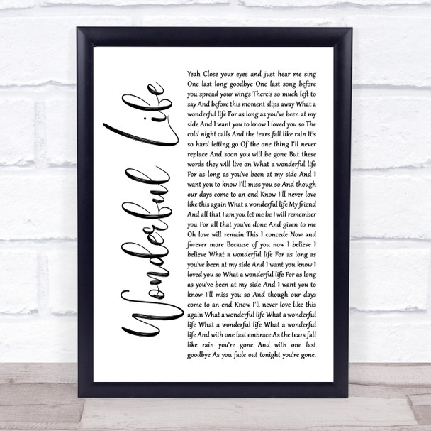 Chris Young Drowning Music Script Christian Memorial Cross Song Lyric Music Art Print