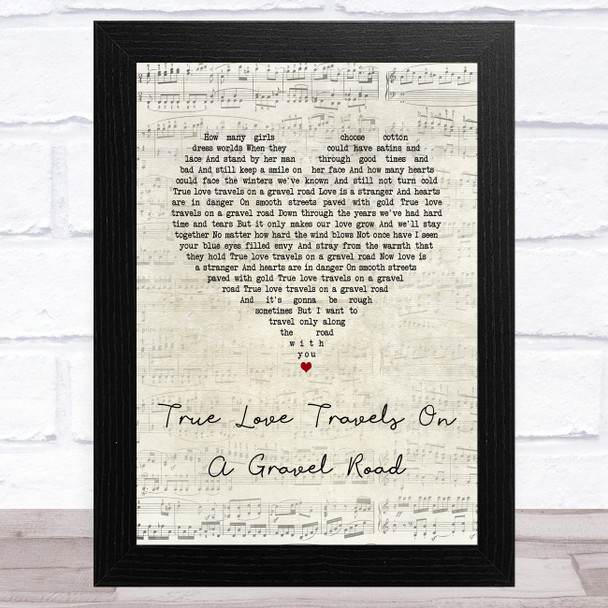 Nick Lowe True Love Travels On A Gravel Road Script Heart Song Lyric Music Art Print