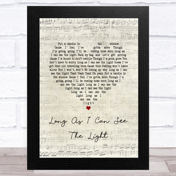 Creedence Clearwater Revival Long As I Can See The Light Script Heart Song Lyric Music Art Print