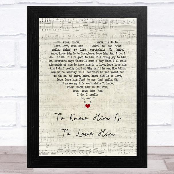 Amy Winehouse To Know Him Is To Love Him Script Heart Song Lyric Music Art Print