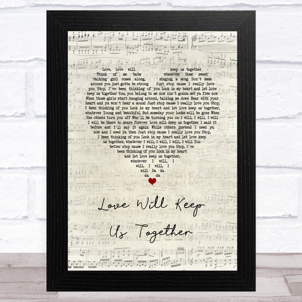 Captain & Tennille Love Will Keep Us Together Script Heart Song Lyric Music Art Print