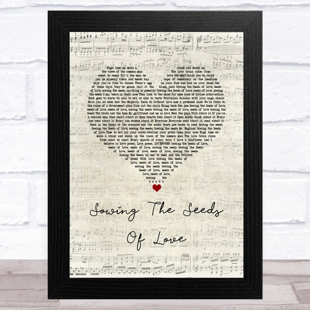 Tears For Fears Sowing The Seeds Of Love Script Heart Song Lyric Music Art Print