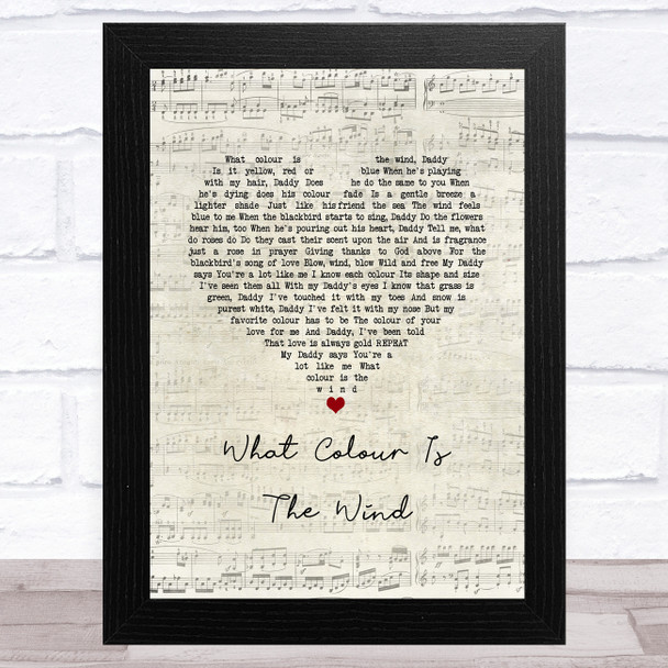 Charlie Landsborough What Colour Is The Wind Script Heart Song Lyric Music Art Print