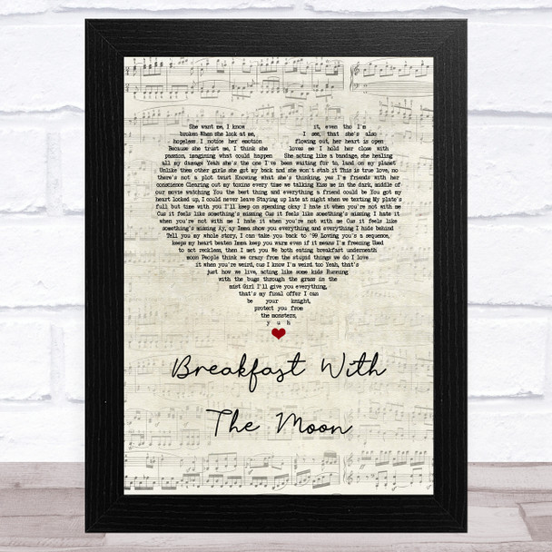 Powfu Breakfast With The Moon Script Heart Song Lyric Music Art Print Powfu Breakfast With The Moon Script Heart Song Lyric Music Art Print