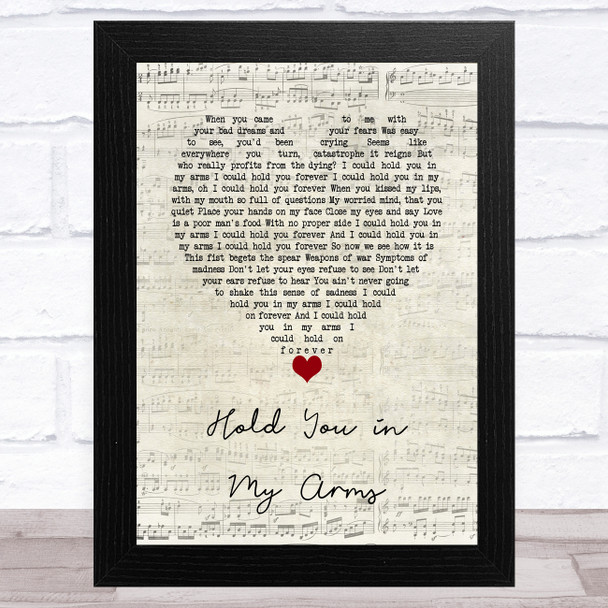 Ray LaMontagne Hold You in My Arms Script Heart Song Lyric Music Art Print