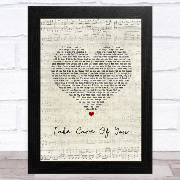 Ella Henderson Take Care Of You Script Heart Song Lyric Music Art Print