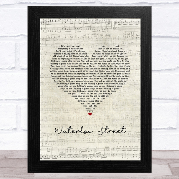 Lighthouse Family Waterloo Street Script Heart Song Lyric Music Art Print