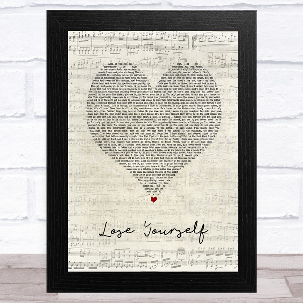 Eminem Lose Yourself Script Heart Song Lyric Music Art Print