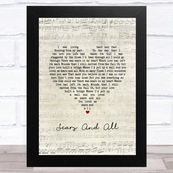 Jeff Carson Scars And All Script Heart Song Lyric Music Art Print