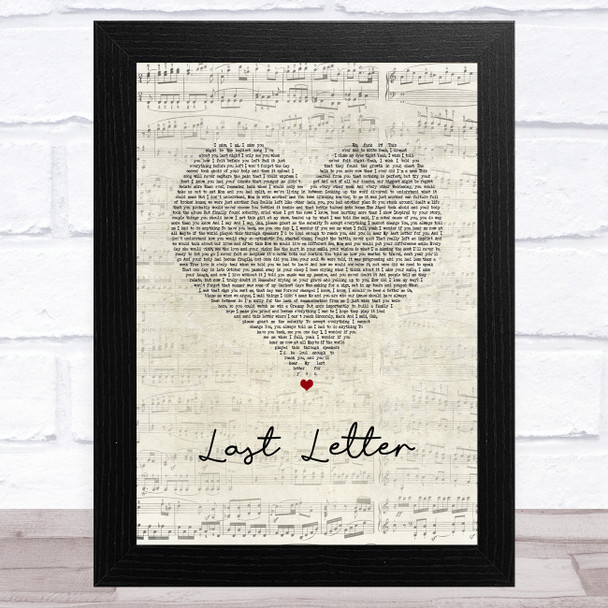 Witt Lowry Last Letter Script Heart Song Lyric Music Art Print