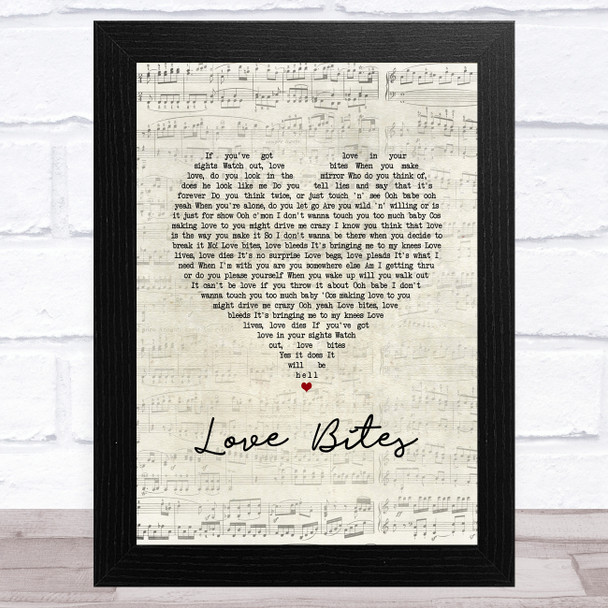 Def Leppard Love Bites Script Heart Song Lyric Music Art Print
