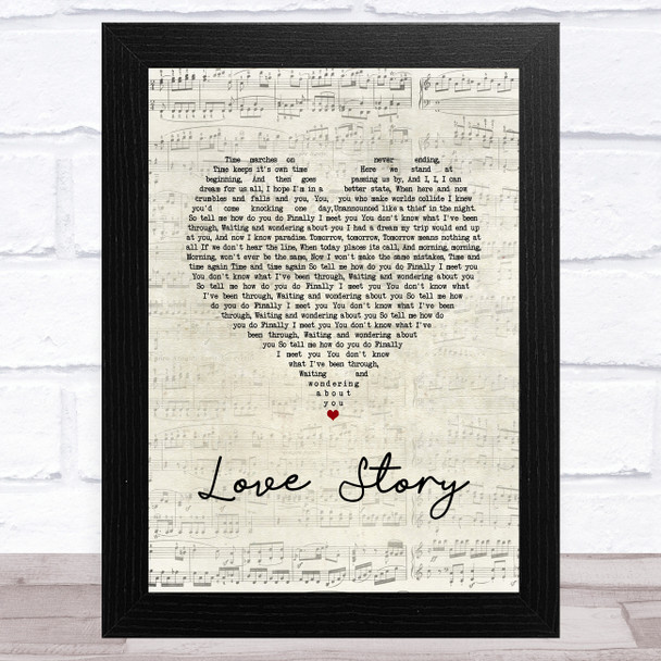 Layo & Bushwacka! Love Story Script Heart Song Lyric Music Art Print