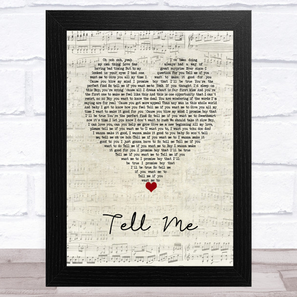 Groove Theory Tell Me Script Heart Song Lyric Music Art Print