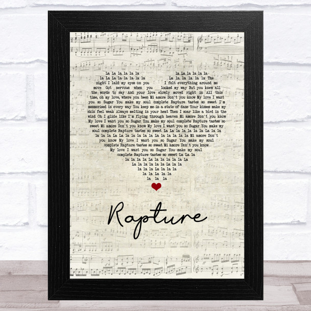 iiO Rapture Script Heart Song Lyric Music Art Print