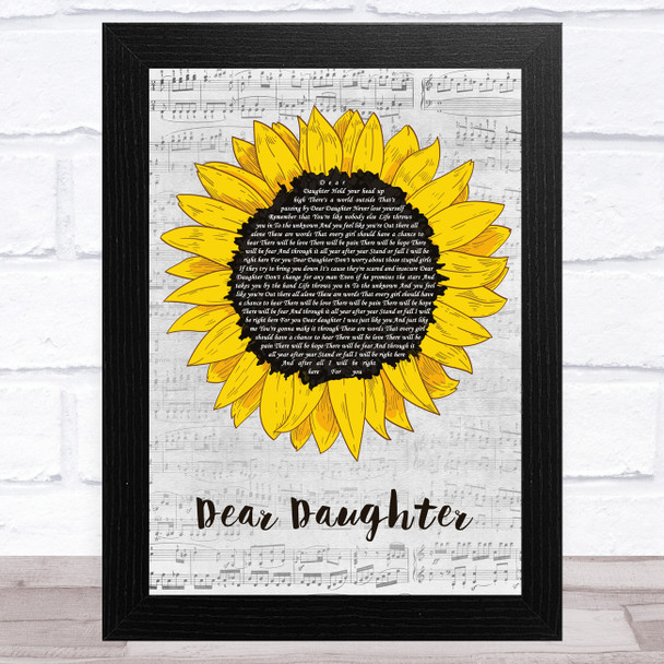 Halestorm Dear Daughter Grey Script Sunflower Song Lyric Music Art Print