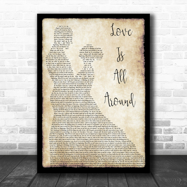 Wet Wet Wet Love Is All Around Man Lady Dancing Song Lyric Music Wall Art Print