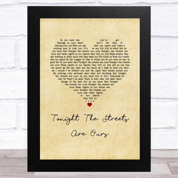 Richard Hawley Tonight The Streets Are Ours Vintage Heart Song Lyric Music Art Print