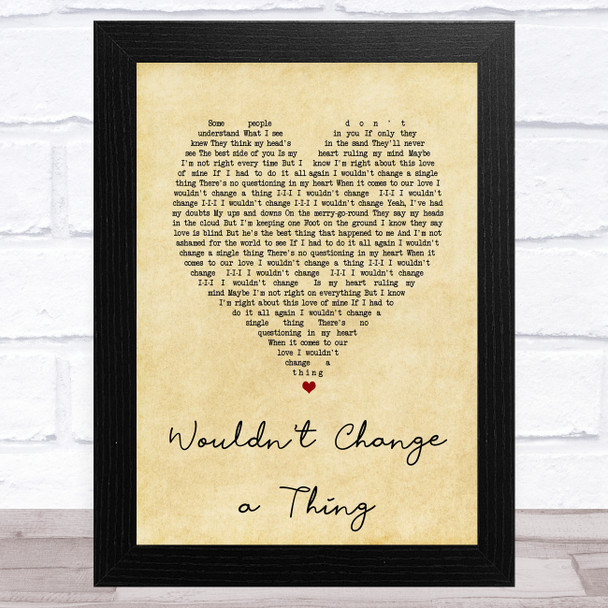 Kylie Minogue Wouldn't Change a Thing Vintage Heart Song Lyric Music Art Print