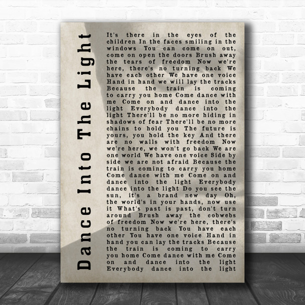 Phil Collins Dance Into The Light Shadow Song Lyric Music Wall Art Print