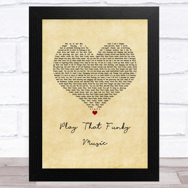 Wild Cherry Play That Funky Music Vintage Heart Song Lyric Music Art Print