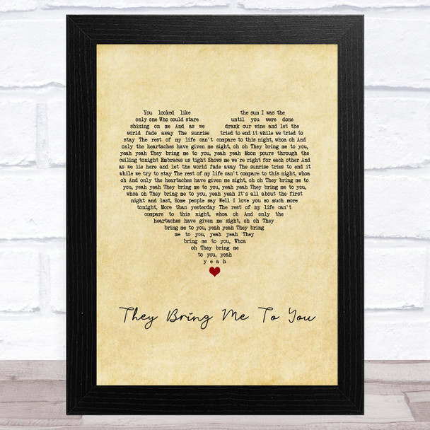 Joshua Radin They Bring Me To You Vintage Heart Song Lyric Music Art Print