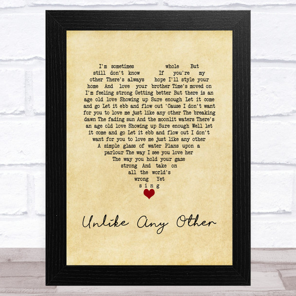 Foy Vance Unlike Any Other Vintage Heart Song Lyric Music Art Print