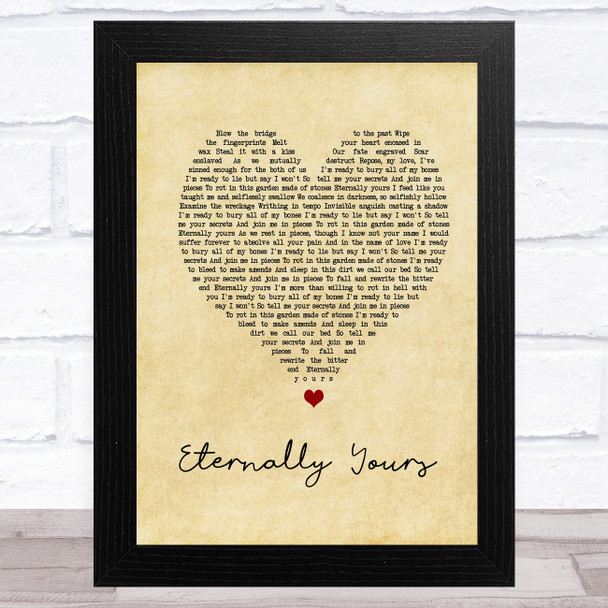 Motionless In White Eternally Yours Vintage Heart Song Lyric Music Art Print