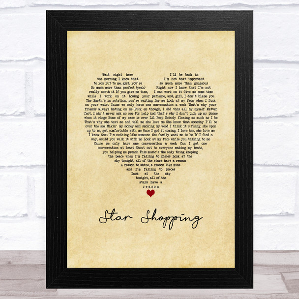 Lil Peep Star Shopping Vintage Heart Song Lyric Music Art Print Lil Peep Star Shopping Vintage Heart Song Lyric Music Art Print
