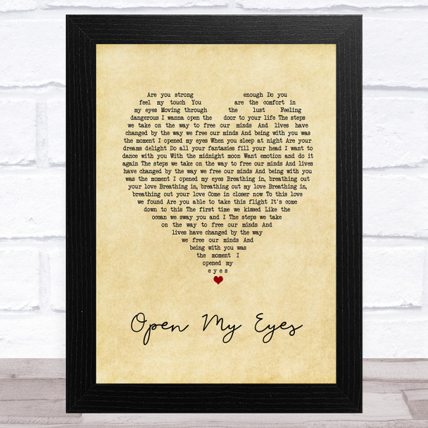 Buckcherry Open My Eyes Vintage Heart Song Lyric Music Art Print