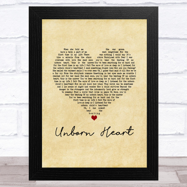 Dan Hill Unborn Heart Vintage Heart Song Lyric Music Art Print