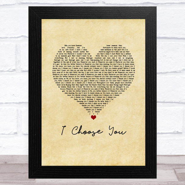 Paris L. Holley I Choose You Vintage Heart Song Lyric Music Art Print