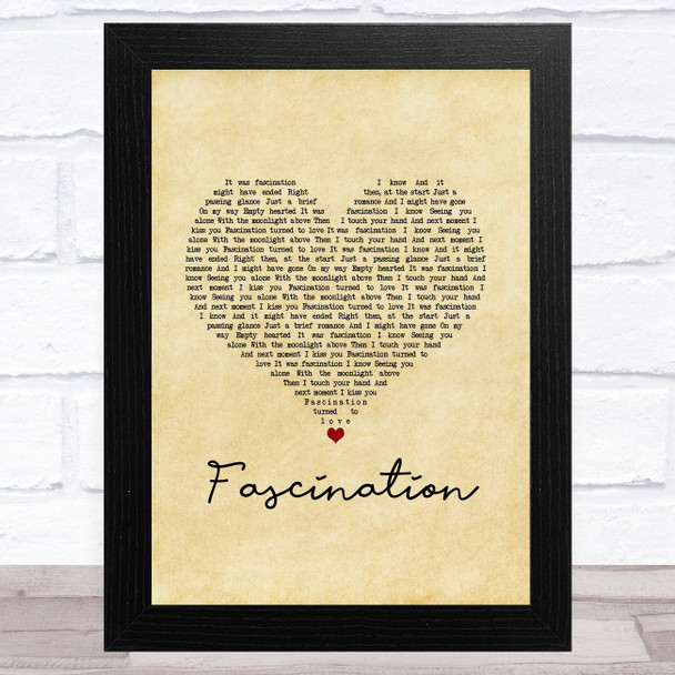 Nat King Cole Fascination Vintage Heart Song Lyric Music Art Print